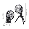 Miniatyrbillede 2 af 4: Udendørs Camping Fan Foldbar Tripod Fan Usb Telt Fan, Sort