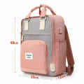 Pikkukuva 2 / 5: Reppu naisille ja miehille, koululaukku tytöille ja pojille teini-ikäisille, reppu kouluun kannettava reppu opiskeluun työhön yliopistoon grey pink