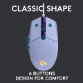Miniatyrbilde 4 av 5: Gamingmus med RGB-belysning, 6 programmerbare knapper, sensor i spillklasse, 6K DPI-sporing, lett purple