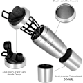 Pikkukuva 4 / 7: Proteiinipullon sekoituspallolla ja suodattimella - 700 ml pullo, jossa 200 ml säilytystila - vuotamaton, BPA-vapaa kantokahva