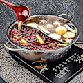 Miniatyrbilde 1 av 5: Rustfritt Stål Hot Pot Induksjonskomfyr Gasskomfyr Kompatibel Pot Hjem Kjøkken 28 cm 28cm