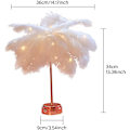 Miniatyrbillede 5 af 5: Fjerlampe, Kunstig Fjer LED Bordlampe, Genopladelig