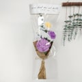 Miniatyrbillede 2 af 3: Færdigstrikkede hæklede blomsterbuket håndhæklede buket blandede håndlavede DIY strikkede blomsterrose solsikke