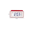 Miniatyrbillede 4 af 5: LED Digital Vækkeur Elektronisk Digital Alarm Skærm Desktop Ur til Hjemmekontor Baggrundsbelysning Snooze Skrivebordsure (Farve: Rød)