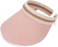 Kvinnor Stor Brätte Strand Halm Golf Solhatt Sommarkeps (Rosa)