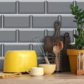 Miniatyrbilde 3 av 5: 20X10cm 27stk Skrell og Lim Overføringsklistremerke På Fliser, Selvklebende Vannbestandig PVC Flisdekaler Backsplash for Hjem Kjøkkeninnredning, Grå grey