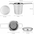 Miniatyrbillede 2 af 5: Teinfuser, 304 rustfrit stål tesi, med låg og sammenklappeligt håndtag, tefilter til tekande kopper krus til brygning af løs te, 1 pakke