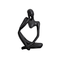 Miniatyrbild 1 av 5: Mini Thinker Skulptur Prydnader Harts Svart Modern Abstrakt Skulpturer Skrivbordsdekorationer för Hem Vardagsrum Kontor, 9*12,5 cm