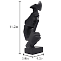 Miniatyrbilde 4 av 5: Stillhet er gull Tenker Statue Abstrakt Kunst Resin Figur Svart