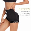Miniatyrbilde 2 av 4: Kvinners Body Shaper Polstret Rumpe Løfter Truser Rumpe Hofteforsterker Falsk Hofte Shapwear Briefs Push Up Truser Booty BLACK S