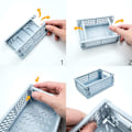 Miniatyrbilde 3 av 5: 4 stk. Mini sammenleggbare skrivebordsbokser oppbevaringsboks (5,9 x 3,8 x 2,2 tommer)