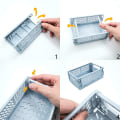 Miniatyrbillede 3 af 5: 4 stk. Mini sammenklappelige skrivebordsbakker opbevaringsboks (5,9 x 3,8 x 2,2 tommer)