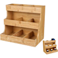 Miniatyrbild 1 av 7: Tehållare i trä - 3-vånings teboxorganisatör, naturligt massivt trä, teorganisatör för förvaring av tepåsar, kaffekapslar, sockerpåsar