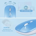 Pikkukuva 2 / 5: Langaton näppäimistö ja hiiri - Ladattava ohut Bluetooth-näppäimistö ja hiirisetti, hiljainen Bluetooth-hiiri, langaton näppäimistö yhteensopiva BLUE