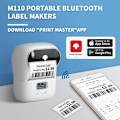 Miniatyrbillede 2 af 5: M110 Etiketmaskine, Termisk Etiketprinter Med Trådløs Bærbar Etiketprinter Til Stregkoder Selvklæbende Printer white