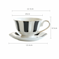 Miniatyrbild 2 av 5: Exklusiv kaffekopp och fat set, europeisk keramisk eftermiddagste set, utsökt benporslin tekopp, guld kant vin set (Färg: Stil A)