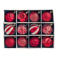 12 stk. Julekule Juletre Anheng Dekor Shatterproof Julepynt Sett red