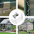 Miniatyrbilde 3 av 3: 100 stk drivhusklemmer for glass, rustfritt stål drivhus