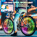 Miniatyrbillede 5 af 5: 4 stk. Cykelhjul Lys Farverige + Blå, Cykel Led Hjul Lys Med 3 Blinkende Tilstande, Vandafvisende Led Lampe Neon Dæk Eger Lys blue+color