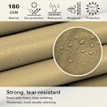 Miniatyrbillede 3 af 5: Rektangulær trekantet solsejl lavet af PES polyester, vandtæt, med UV-beskyttelse og fastgørelsesreb (2 x 2 m, sandfarve)