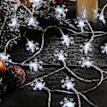 Miniatyrbillede 2 af 5: Solcelle-lysstreng til udendørs, 30 LED 6,5m Vandtætte Lys Dekoration Snefnug Juledekoration