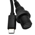 Miniatyrbilde 1 av 4: Usb 3.1 Type-c C Hann Til Hunn Flush Panel Mount Skjøte Vanntett Kabel Bil