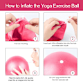 Miniatyrbilde 5 av 5: Liten treningsball, 9 tommers mini yogaballer med oppblåsbar sugerør