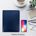 Miniatyrbild 5 av 5: Skrivmapp A4 dragkedja, clipboard affärsmapp konferensmapp, dokumentmapp läder, portfölj padfolio blå
