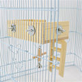 Miniatyrbillede 5 af 5: Papegøje aborre platform træ aborre stand fugl playstand fuglebur aborre træ klatring stige legetøj til bur fugle aborre til papegøjer træ stand