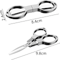 Miniatyrbilde 2 av 6: 2 stk. Foldbare Saks i Rustfritt Stål, Brilleformet Mini-Saks, Sikkerhets-Saks, Små Saks, Reisesaks, Fiske-Saks med Nøkkelringhull