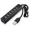 7 portars USB-hubb, expansion, höghastighet för PS3, Xbox, Wii, PC, MAC, bärbar dator, NoteBook, Mac Book, NetBook, surfplatta, flik