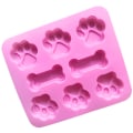 Miniatyrbillede 3 af 4: 3 stk. hundepoter og knogle silikoneforme, 3D hvalpehundepoter kageforme, hundeknogle chokoladeform, pote isterningforme, non-stick fødevarekvalitetsforme