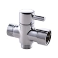 Miniatyrbilde 1 av 4: 3-veis T-forbindelse med avstengningsventil for bidet, kobber, sølv