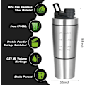 Pikkukuva 2 / 7: Proteiinipullon sekoituspallolla ja suodattimella - 700 ml pullo, jossa 200 ml säilytystila - vuotamaton, BPA-vapaa kantokahva