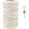 Miniatyrbilde 1 av 5: 5mm Makrame-snøre, 50 meter tykk bomullsmakrame-tau (Beige)