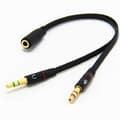 6 x 3,5 mm Stereo Hunn til 2 Hann Headset Mic Y Splitter Adapter Lydkabel for PC