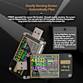 Miniatyrbillede 5 af 5: USB-tester, PD-trigger voltmeter USB 3.0 spænding og strøm tester DC 4-24V 6.5A USB C multimeter PPS hurtig opladningsprotokol, QC2.0 3.0 FNB48