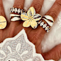 Miniatyrbillede 5 af 5: Enkel Blomst Åben Ring Romantisk Fingerbånd Ring Mode Justerbare Ringe