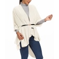 Miniatyrbillede 2 af 5: Dame Poncho Sjal Cashmere Følelse Strikket Tæppe Cape Cardigan til Kvinder Retro Cardigans Sweater Sjal i Vinter Gave til Mor Wrap