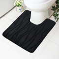 Miniatyrbillede 1 af 5: U-formet toiletfod pedestal bademåtte - 50 x 60 cm, sort