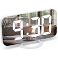 Miniatyrbillede 1 af 5: Digitalt vækkeur, vækkeure til sengeborde, ikke-tikkende vækkeur, vækkeur med dæmpbart LED-display, USB-vækkeur til soveværelse - hvid white