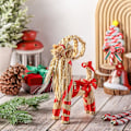 Miniatyrbilde 3 av 4: Julebukk i halm - Skandinavisk julepynt i halm - Geit - Julegeit - Halm ornament - Svensk for jul - Hjem - Utendørs - Bursdagsfest