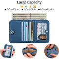 Miniatyrbild 2 av 5: Damplånbok RFID-blockerande läder kompakt bi-fold plånbok för kvinnor dragkedja myntficka liten damväska med ID-fönster blue（B)
