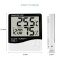Miniatyrbillede 2 af 5: Indendørs digitalt termometer hygrometer, nøjagtig rumtemperaturmåler fugtighedsmåler med alarmur, maks./min.-registreringer, LCD-display til hjemmet