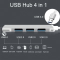 Miniatyrbillede 2 af 5: USB Hub, USB-adapter med 4 porte, 1 USB 3.0 og 3 USB 2.0 Hub til Macbook Pro/Air, Surface Pro, PS4, bærbar computer, USB-flashdrev, mobil HDD og mere