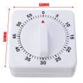 Miniatyrbild 5 av 5: Kök Liten Kvadratisk Timer 60 Minuter Timer Påminnelse Mekanisk Timer