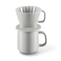 Miniatyrbillede 1 af 5: Kaffe krus, med filter til håndbrygning, keramik, hvid