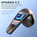 Pikkukuva 3 / 6: Langattomat nappikuulokkeet, Bluetooth 5.3 -kuulokkeet HD-mikrofonilla ja HiFi-stereolla, langattomat kuulokkeet kaksois-LED-näytöllä ja kosketusohjauksella, 40 tunnin toistoaika