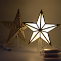 Miniatyrbilde 4 av 5: Lysende juletretopp, 6,7 tommers 3D stjerne juletretopp med LED-lys, juletretoppstjerne for juletredekorasjoner (gull)