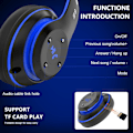 Miniatyrbilde 4 av 5: Bluetooth-hodetelefoner over øret, med HD-mikrofon, FM, TF for PC